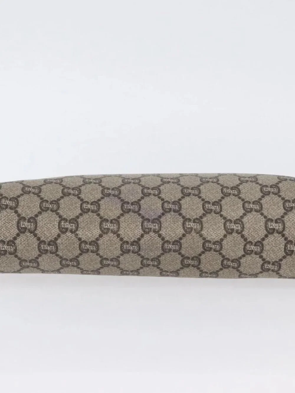 GUCCI GG Plus Supreme Clutch Bag PVC Beige Auth ka2920